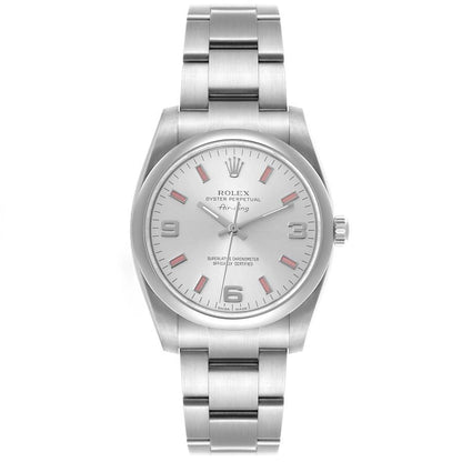Rolex Air King 34 Silver Dial Steel Mens Watch 114200 34mm
