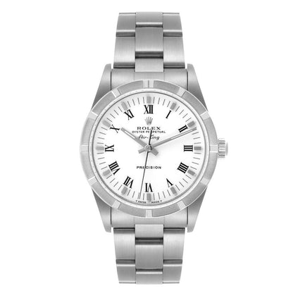 Rolex Air King 34 White Roman Dial Steel Mens Watch 14010 34mm