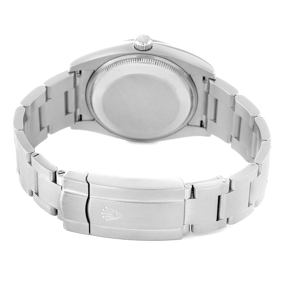 Rolex Air King 34 Concentric Silver Orange Dial Mens Watch 114200 34mm