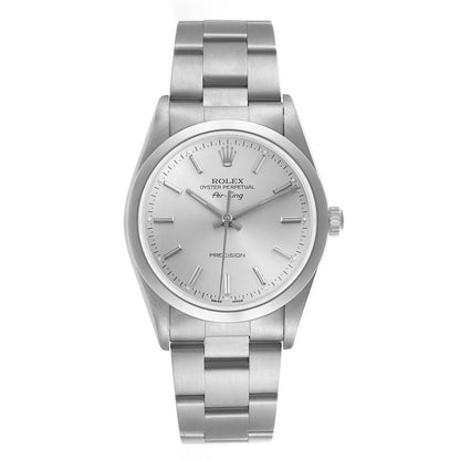 Rolex Air King 34 Silver Dial Smooth Bezel Steel Mens Watch 14000 34mm