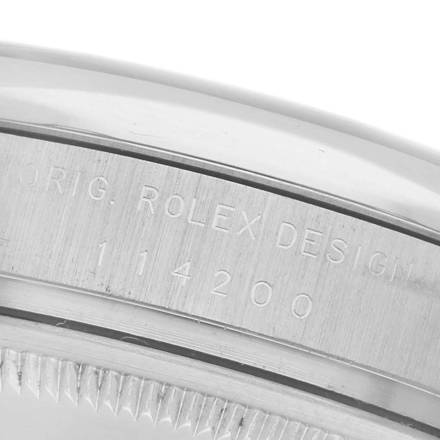 Rolex Air King Silver Roman Dial Stainless Steel Mens Watch 114200 34mm