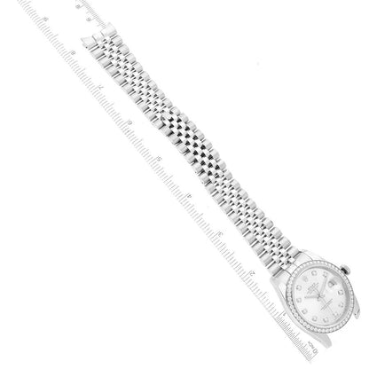 Rolex Datejust 36 Silver Diamond Dial Bezel Unisex Watch 116244 36mm