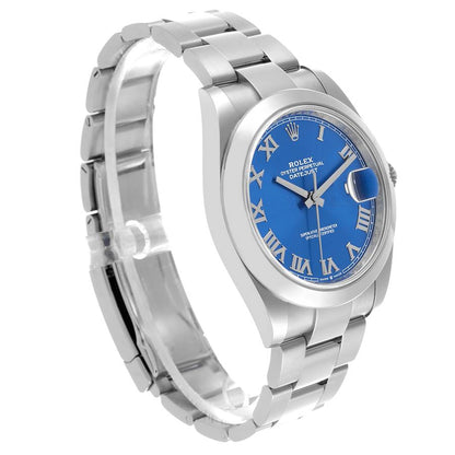Rolex Datejust 41 Blue Roman Dial Steel Mens Watch 126300 41mm