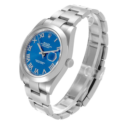 Rolex Datejust 41 Blue Roman Dial Steel Mens Watch 126300 41mm
