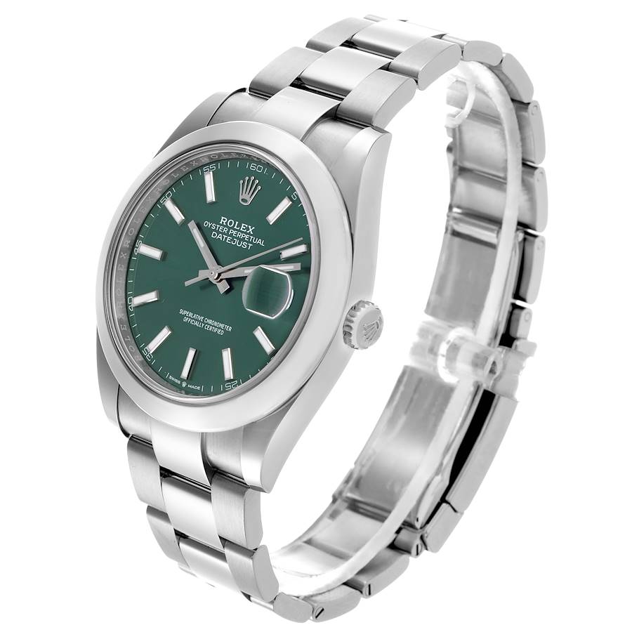 Rolex Datejust 41 Green Dial Steel Mens Watch 126300 41mm