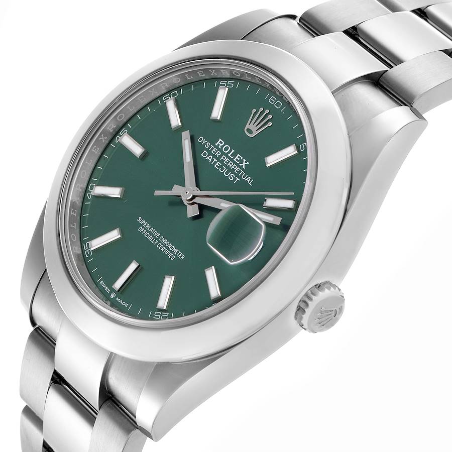 Rolex Datejust 41 Green Dial Steel Mens Watch 126300 41mm