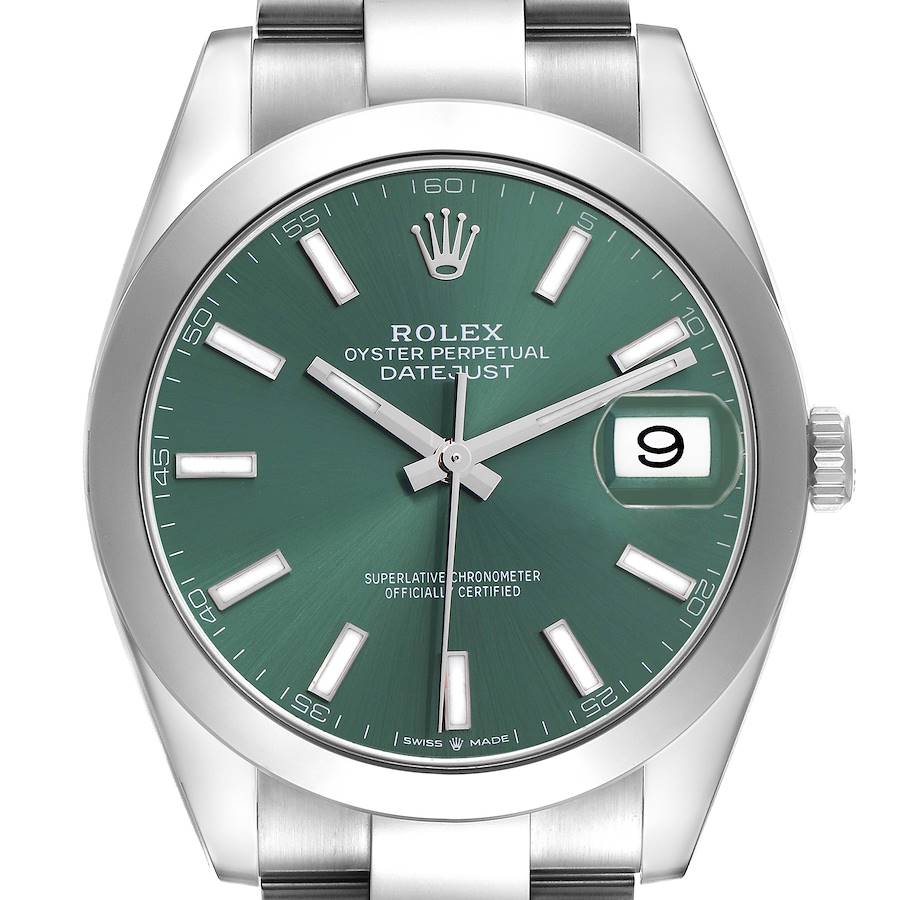 Rolex Datejust 41 Green Dial Steel Mens Watch 126300 41mm