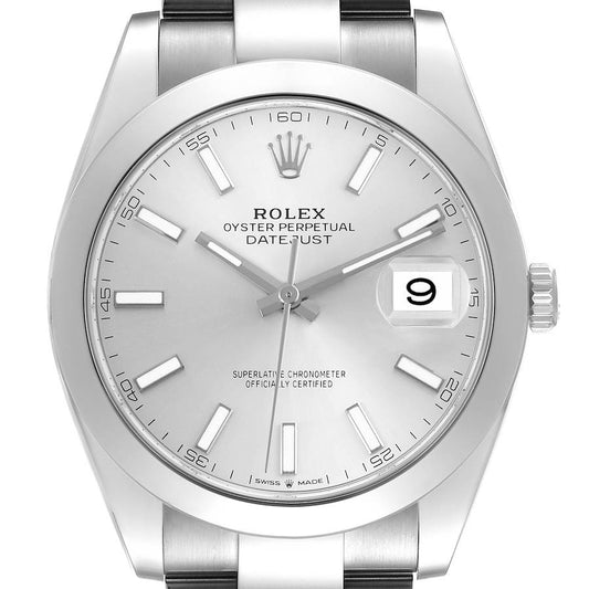 Rolex Datejust 41 Silver Dial Steel Mens Watch 126300 41mm