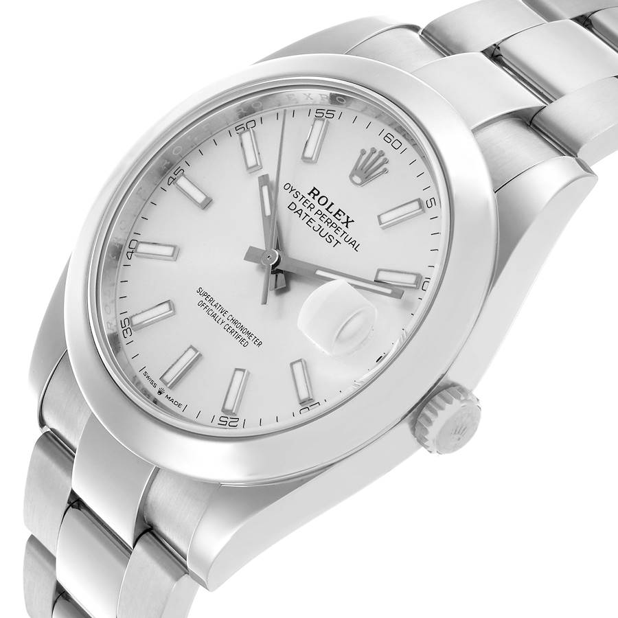 Rolex Datejust 41 Silver Dial Steel Mens Watch 126300 41mm