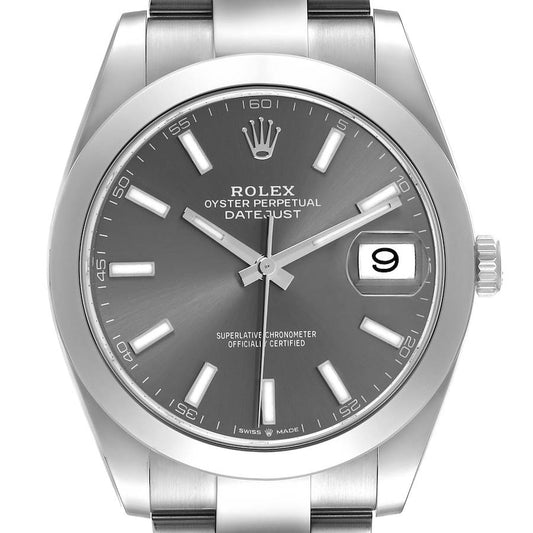 Rolex Datejust 41 Slate Dial Steel Mens Watch 126300 41mm