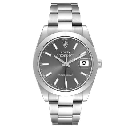 Rolex Datejust 41 Slate Dial Steel Mens Watch 126300 41mm