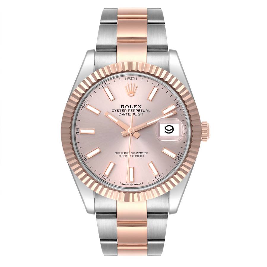 Rolex Datejust 41 Steel Everose Gold Sundust Dial Mens Watch 126331 41mm