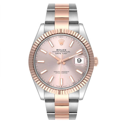 Rolex Datejust 41 Steel Everose Gold Sundust Dial Mens Watch 126331 41mm