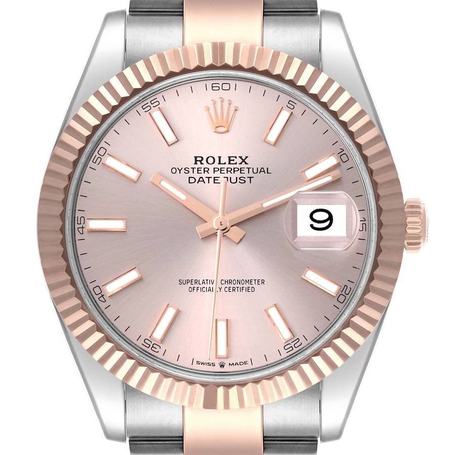 Rolex Datejust 41 Steel Everose Gold Sundust Dial Mens Watch 126331 41mm