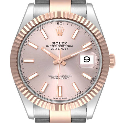 Rolex Datejust 41 Steel Everose Gold Sundust Dial Mens Watch 126331 41mm