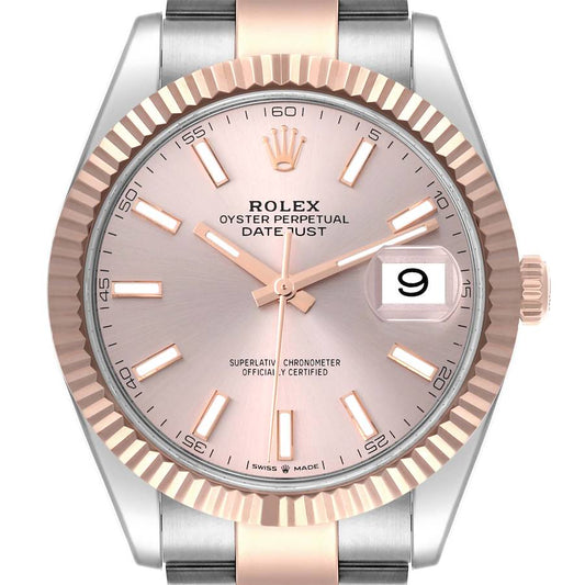 Rolex Datejust 41 Steel Everose Gold Sundust Dial Mens Watch 126331 41mm