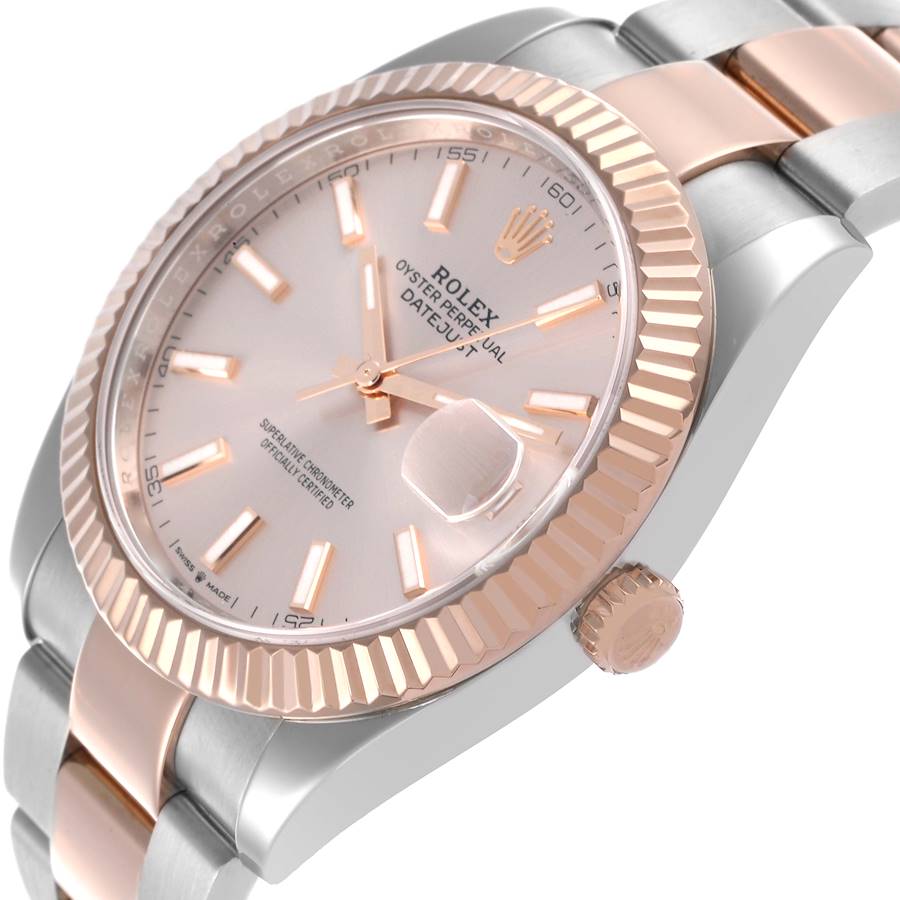 Rolex Datejust 41 Steel Everose Gold Sundust Dial Mens Watch 126331 41mm