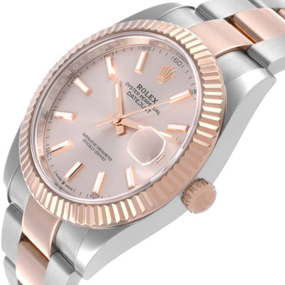 Rolex Datejust 41 Steel Everose Gold Sundust Dial Mens Watch 126331 41mm