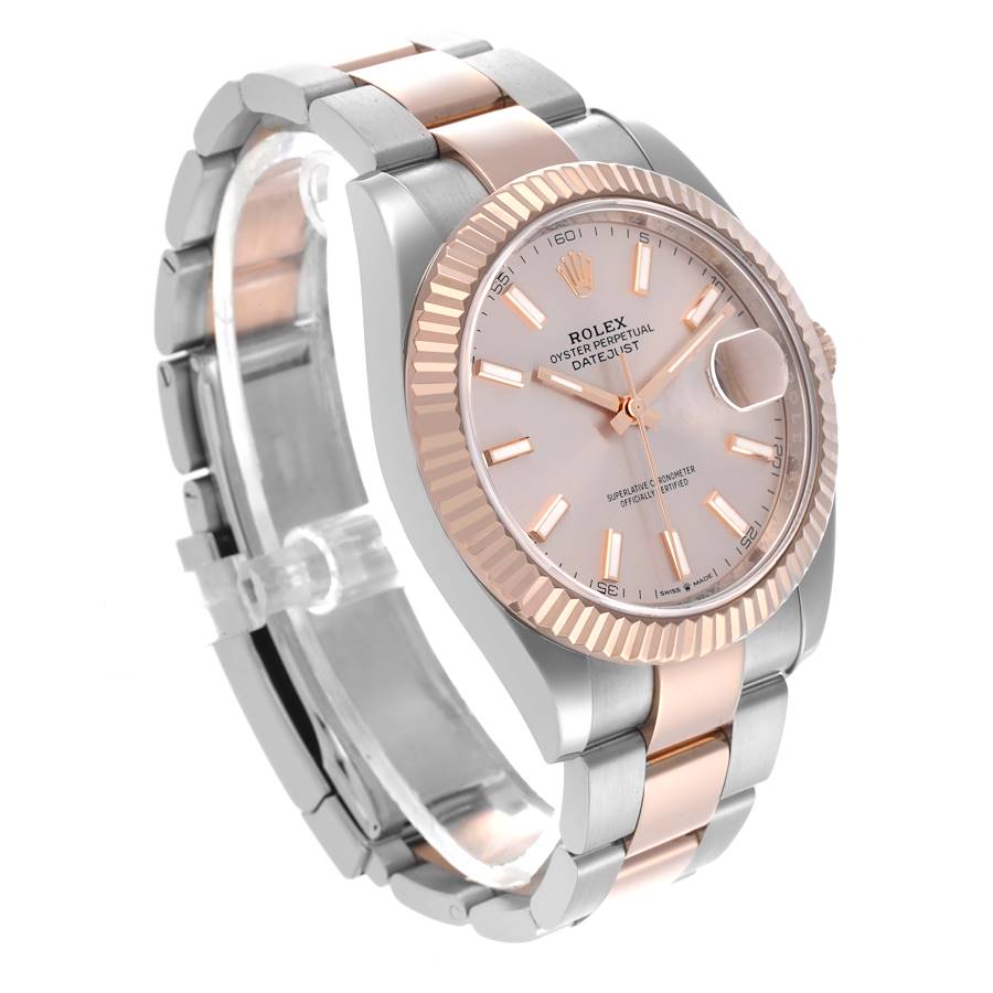 Rolex Datejust 41 Steel Everose Gold Sundust Dial Mens Watch 126331 41mm
