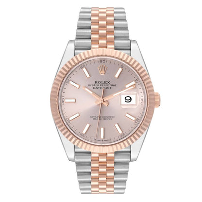 Rolex Datejust 41 Steel Everose Gold Sundust Dial Mens Watch 126331 41mm