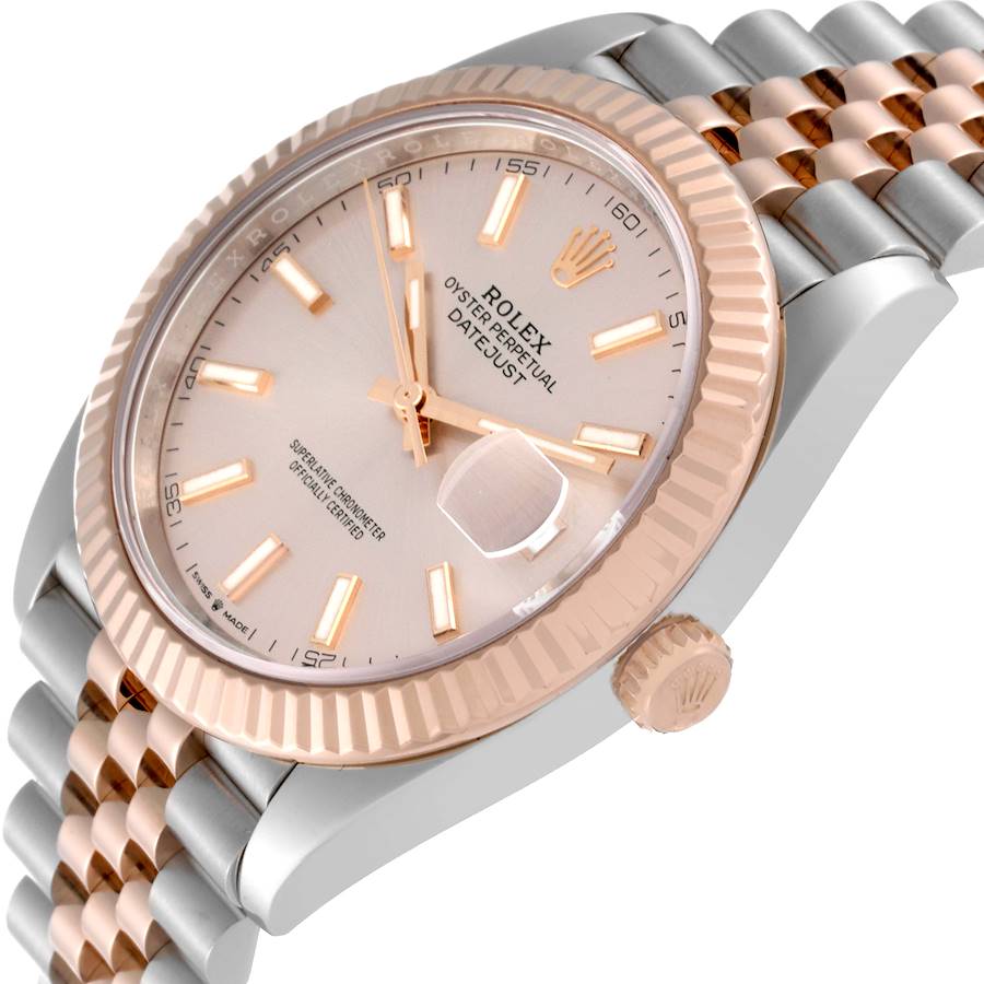 Rolex Datejust 41 Steel Everose Gold Sundust Dial Mens Watch 126331 41mm