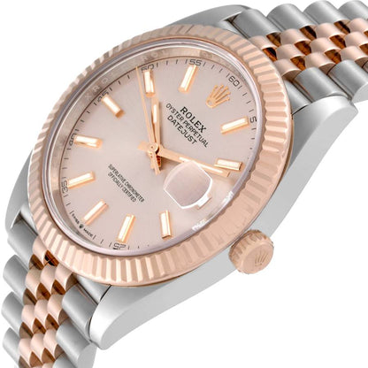 Rolex Datejust 41 Steel Everose Gold Sundust Dial Mens Watch 126331 41mm