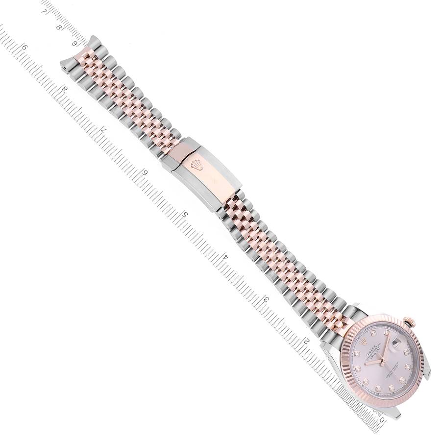 Rolex Datejust 41 Steel Everose Gold Sundust Diamond Dial Mens Watch 126331 41mm