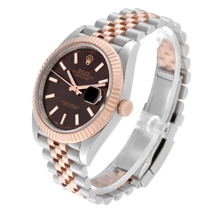 Rolex Datejust 41 Steel Rose Gold Chocolate Dial Mens Watch 126331 41mm