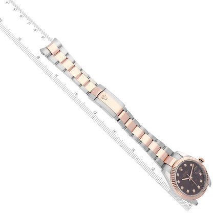 Rolex Datejust 41 Steel Rose Gold Chocolate Diamond Dial Mens Watch 126331 41mm