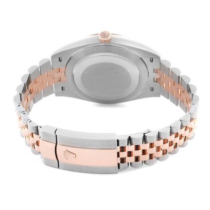 Rolex Datejust 41 Steel Rose Gold Chocolate Diamond Dial Mens Watch 126331 41mm
