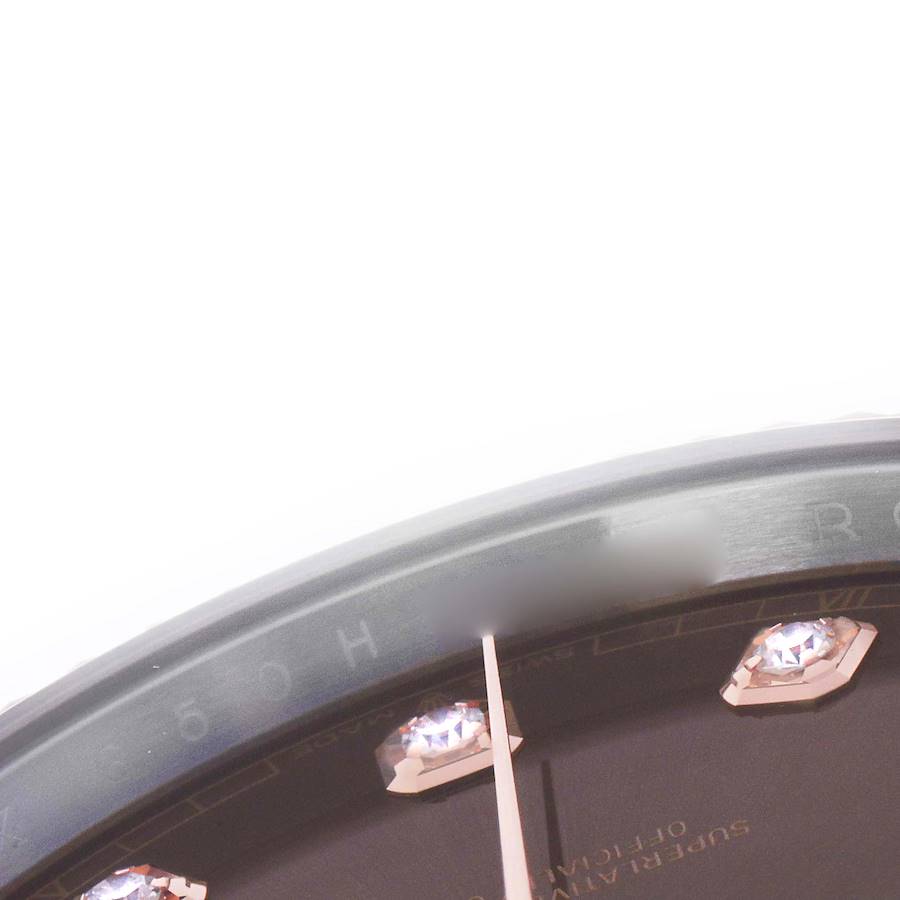 Rolex Datejust 41 Steel Rose Gold Chocolate Diamond Dial Mens Watch 126331 41mm