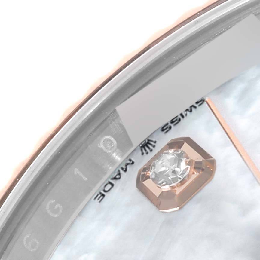 Rolex Datejust 41 Steel Rose Gold Mother Of Pearl Diamond Dial Mens Watch 126331 41mm