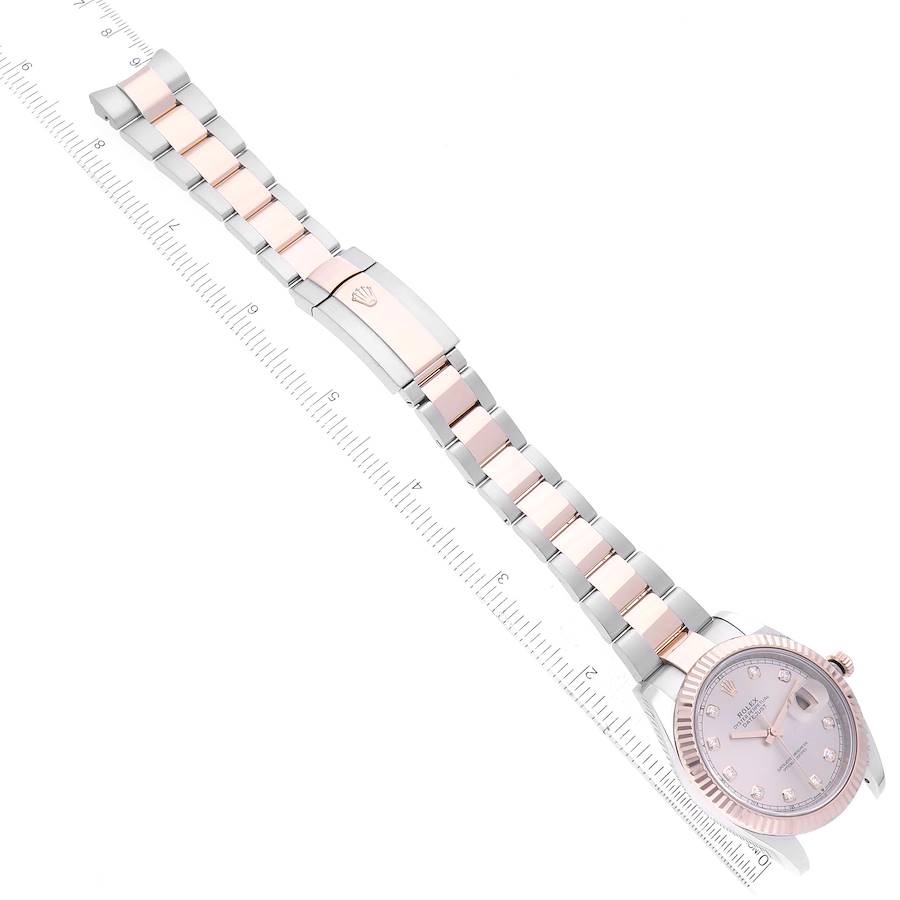Rolex Datejust 41 Steel Rose Gold Sundust Diamond Mens Watch 126331 41mm