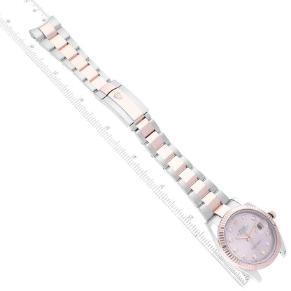 Rolex Datejust 41 Steel Rose Gold Sundust Diamond Mens Watch 126331 41mm