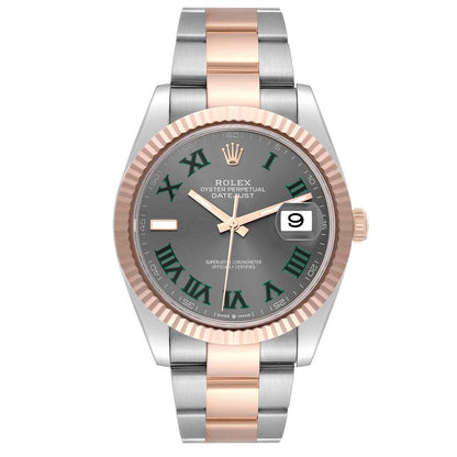 Rolex Datejust 41 Steel Rose Gold Wimbledon Dial Mens Watch 126331 41mm