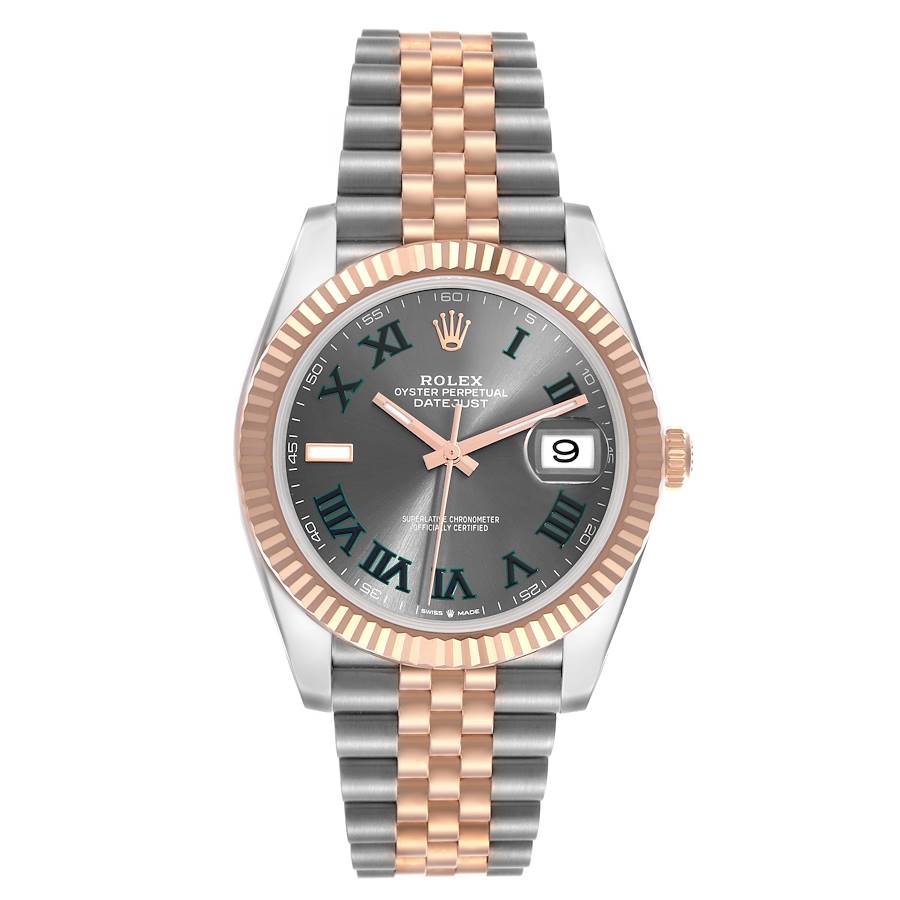 Rolex Datejust 41 Steel Rose Gold Wimbledon Dial Mens Watch 126331 41mm