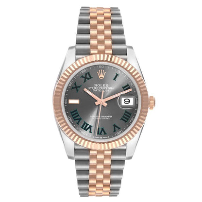Rolex Datejust 41 Steel Rose Gold Wimbledon Dial Mens Watch 126331 41mm
