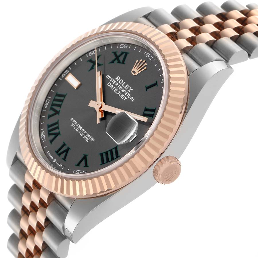 Rolex Datejust 41 Steel Rose Gold Wimbledon Dial Mens Watch 126331 41mm