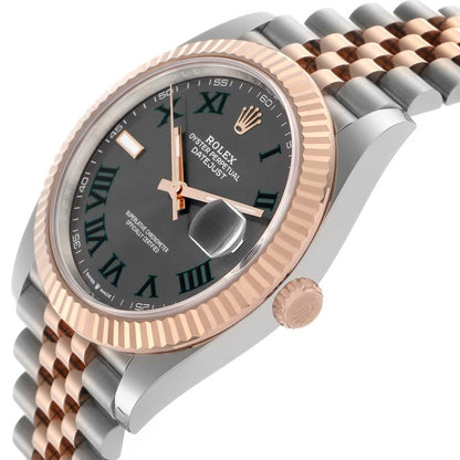 Rolex Datejust 41 Steel Rose Gold Wimbledon Dial Mens Watch 126331 41mm