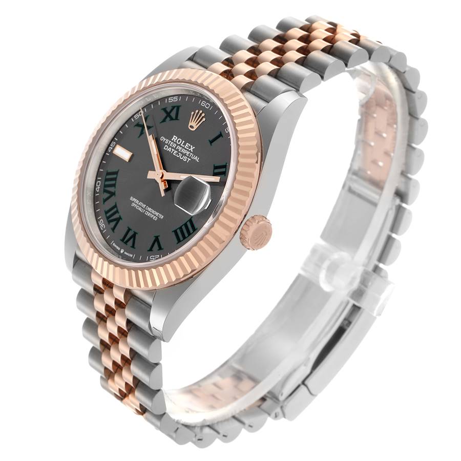 Rolex Datejust 41 Steel Rose Gold Wimbledon Dial Mens Watch 126331 41mm