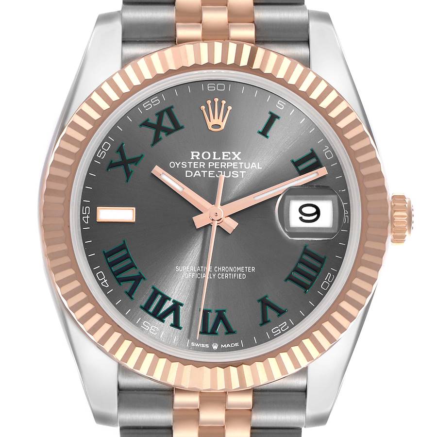 Rolex Datejust 41 Steel Rose Gold Wimbledon Dial Mens Watch 126331 41mm