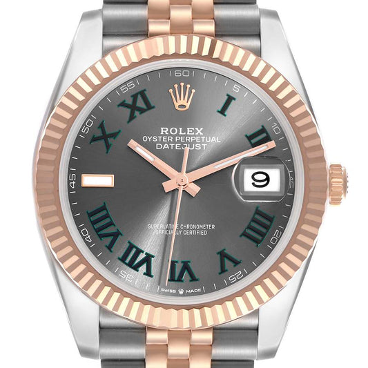Rolex Datejust 41 Steel Rose Gold Wimbledon Dial Mens Watch 126331 41mm