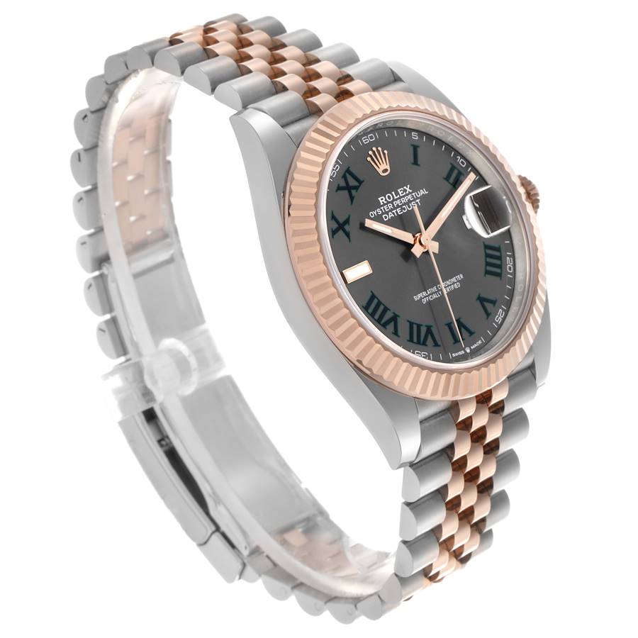 Rolex Datejust 41 Steel Rose Gold Wimbledon Dial Mens Watch 126331 41mm