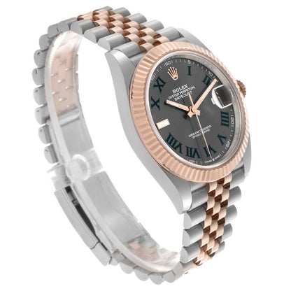Rolex Datejust 41 Steel Rose Gold Wimbledon Dial Mens Watch 126331 41mm
