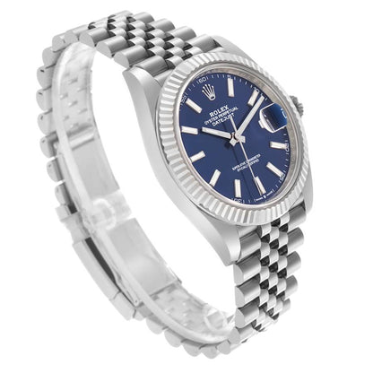 Rolex Datejust 41 Steel White Gold Blue Dial Mens Watch 126334 41mm