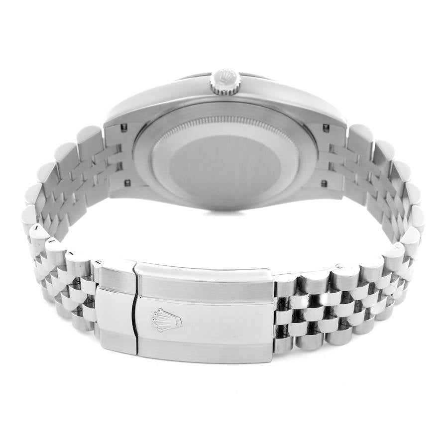 Rolex Datejust 41 Steel White Gold Blue Diamond Mens Watch 126334 41mm
