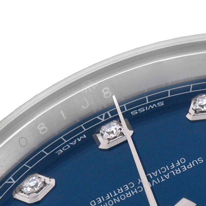 Rolex Datejust 41 Steel White Gold Blue Diamond Mens Watch 126334 41mm