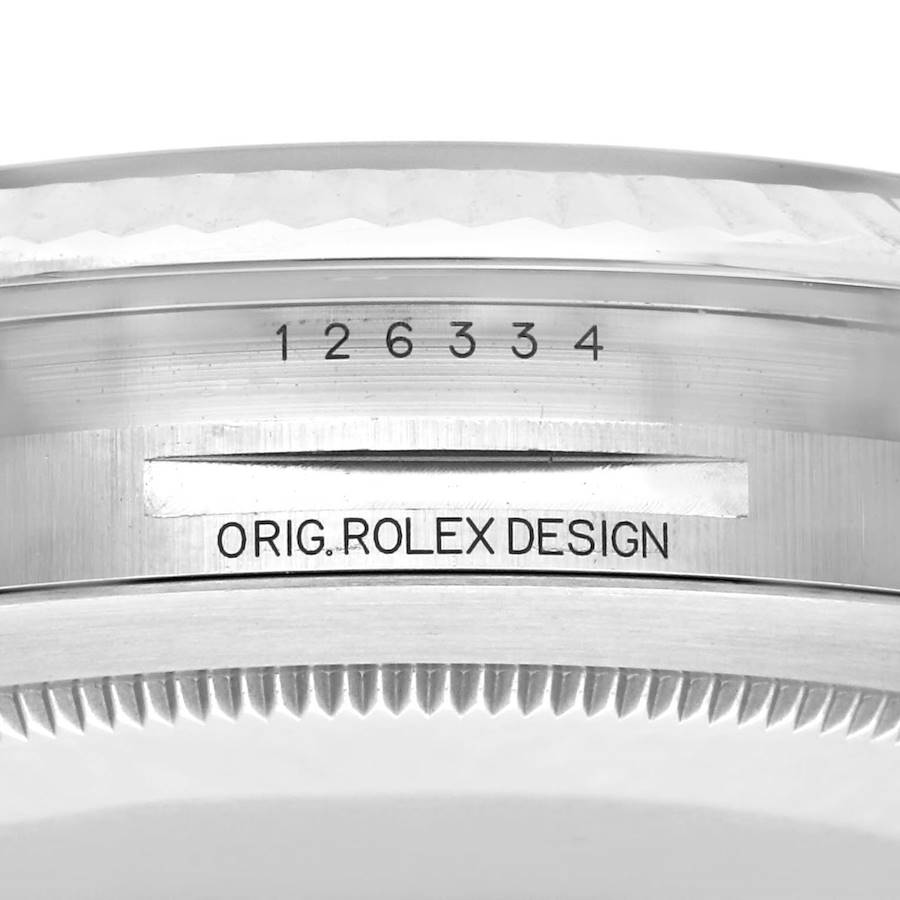 Rolex Datejust 41 Steel White Gold Diamond Dial Mens Watch 126334 41mm