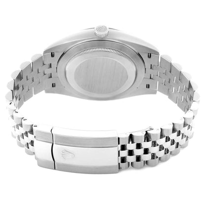 Rolex Datejust 41 Steel White Gold Diamond Dial Mens Watch 126334 41mm