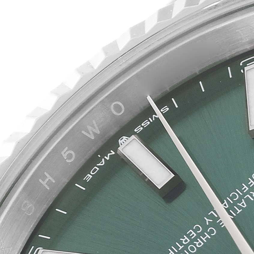 Rolex Datejust 41 Steel White Gold Mint Green Dial Mens Watch 126334 41mm